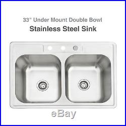 33228 Double Bowl 16 Gauge Stainless Steel Sink Undermount