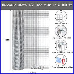 1/2inch Hardware Cloth Welded Wire Mesh Chicken Wire Poultry Fence 48in x 100ft