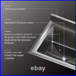 1 Compartment Stainless Steel Commercial Kitchen Sink Utility Sink W Drain Board