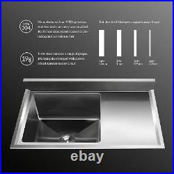 1 Compartment Stainless Steel Commercial Kitchen Sink Utility Sink W Drain Board