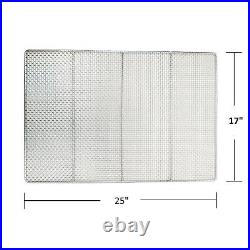 10-Pack 17 x 25 Stainless Steel Donut Fryer Screens for Commercial Fryers