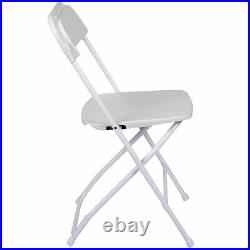 10 White Plastic Folding Chair Outdoor Party 300 lb Capacity 18 Gauge Steel Tube