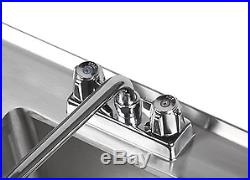 10 x 14 x 10 Stainless Steel Three Compartment Drop-In Sink 16 Gauge W Faucet