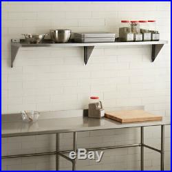 12 X 84 Stainless Steel Wall Shelf 340 lb. Capacity 18 Gauge NSF Silver