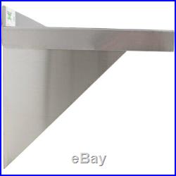 12 X 84 Stainless Steel Wall Shelf 340 lb. Capacity 18 Gauge NSF Silver