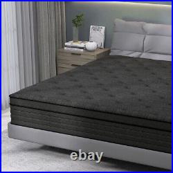 1214 Mattress in A Box Hybrid InnerSpring Twin Full Queen King Size Cool Black