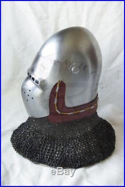 14 gauge Armor Knight Klappvisior European Bascinet Medieval Helmet With Av enta