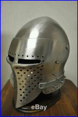 14GA Medieval Bascinet Hounskull Pig Face Helmet Klappvisor Battle Helmet KV61