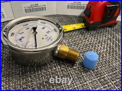 15 QTY! BULK- 4 201L-402R Glycerin Stainless Steel Pressure Gauge 1/2 5000 psi