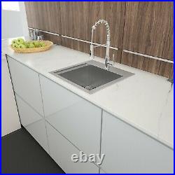 15x15 Inch Drop-in Kitchen Sink Top Mount 18 Gauge Stainless Steel Single Bowl