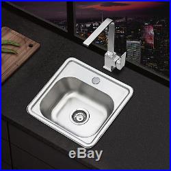 15x15 Single Bowl 16 Gauge Stainless Steel Kitchen Sink Undermount Drop