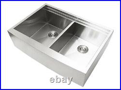 16 Gauge 33 Inch Double Bowl Stainless Steel Farmhouse Apron Front kitchen Sink
