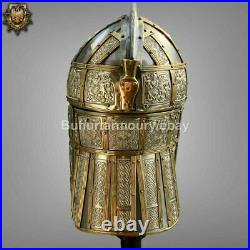 16 Gauge Brass Medieval Knight Satton Hoo Helmet With Avaintail