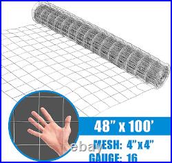 16 Gauge Galvanized Welded Wire Fence, 4 X 4 Big Mesh Opening for Vegetables