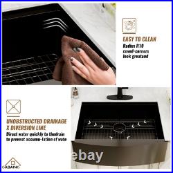 16-Gauge Single Bowl Farmhouse Apron Workstation Stainless Steel Kitchen Sink
