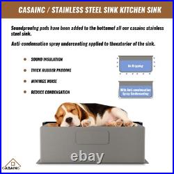 16-Gauge Single Bowl Farmhouse Apron Workstation Stainless Steel Kitchen Sink