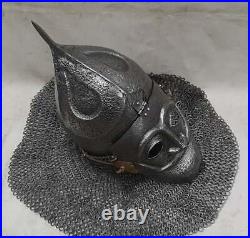 16 Gauge Steel Medieval Knight Mask Ottoman Empire Helmet With Chain mail