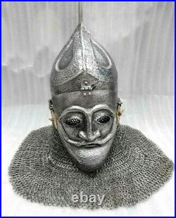 16 Gauge Steel Medieval Knight Mask Ottoman Empire Helmet With Chainmail