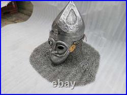 16 Gauge Steel Medieval Knight Mask Ottoman Empire Helmet With Chainmail