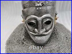 16 Gauge Steel Medieval Knight Mask Ottoman Empire Helmet With Chainmail