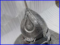 16 Gauge Steel Medieval Knight Mask Ottoman Empire Helmet With Chainmail