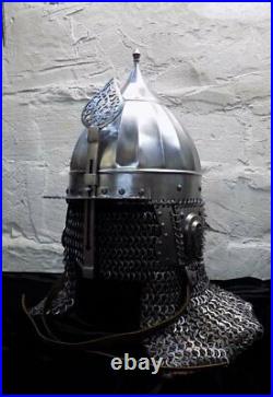16 Gauge Steel Medieval Ottoman Islamic Helmet Historical With Chainmail