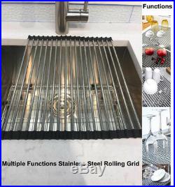 16 Gauge Undermount Stainless Steel Kitchen Sink Faucet Grids Strainer 31 inch