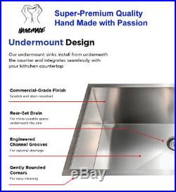 16 Gauge Undermount Stainless Steel Kitchen Sink Grid Strainer Package 31 inch