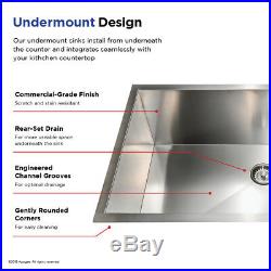 16 Gauge Undermount Stainless Steel Kitchen Sink Grid Strainer Package 32 inch