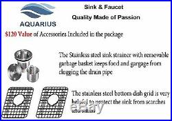 16 Gauge Undermount Stainless Steel Kitchen Sink Grid Strainer Package 32 inch