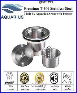 16 Gauge Undermount Stainless Steel Kitchen Sink Grid Strainer Package 32 inch