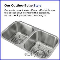 16 Gauge Undermount Stainless Steel Kitchen Sink Grid Strainer Package 32 inch