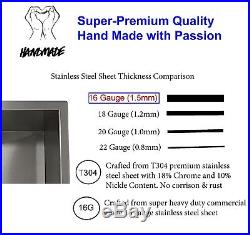 16 Gauge Undermount Stainless Steel Kitchen Sink Strainer Grid Colander 31 Inch