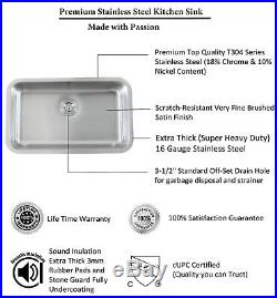 16 Gauge Undermount Stainless Steel Kitchen Sink Strainer Grid Colander 31 inch