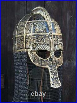 16 gauge Medieval Replica of Vendel 1 helmet Fully covered Brass Bleches