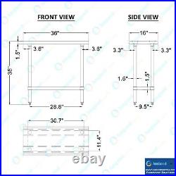 16 in. X 36 in. Stainless Steel Table