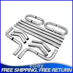 16Pcs 3OD Stainless Mandrel Bend Straight U-Bend Custom Exhaust Tubing Pipe Kit