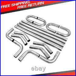 16Pcs 3OD Stainless Mandrel Bend Straight U-Bend Custom Exhaust Tubing Pipe Kit