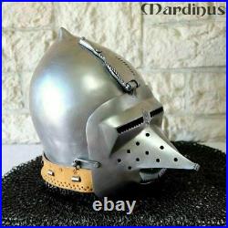 16gauge Hardened Tempered Steel Medieval BASINET Helmet With Veil