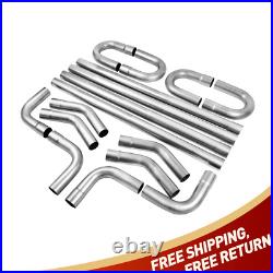 16pcs Stainless Steel Custom Mandrel Exhaust Tubing Pipe Kit Straight & Bend