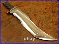 17 Custom Handmade D2 Steel Bowie Hunting Knife High Polish Zero Gauge, Sheath