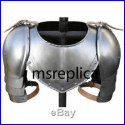 18 Gauge Iron, New Medieval Larp Armor Gorget Set W Pauldrons Shoulder Guard