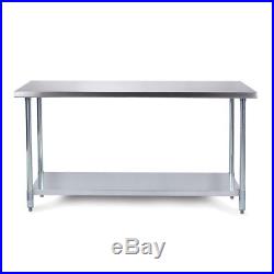 18 Gauge Stainless Steel Commerical Work Kitchen Prep Table NSF, 72 x 24