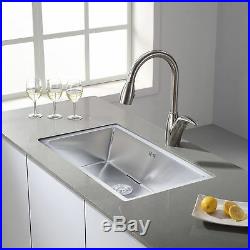 18 Gauge Stainless Steel Kitchen Sink Undermount Single Bowl with Grid