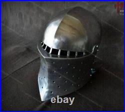 18 Gauge Steel Helmet Medieval New Templar Knight Helmet Armor Cosplay Replica