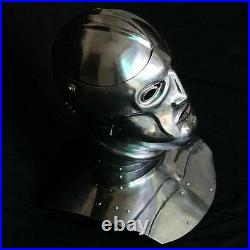 18 Gauge Steel Medieval Armor Knight Helmet Face Mask and Gorget