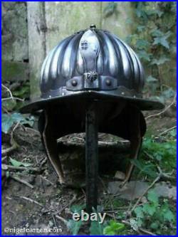 18 Gauge Steel Medieval Blackened Hussars Helmet Knight Fighting Helmet