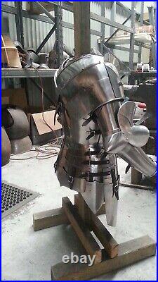 18 Gauge Steel Medieval Half Suit Armor Royal Cuirass With Pauldrons & Arm Guard