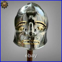 18 Gauge Steel Medieval Knight Sallet Helmet With Face Plate