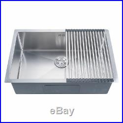 18 Gauge Undermount Stainless Steel Kitchen Sink Single Bowl 9 Deep with Grid